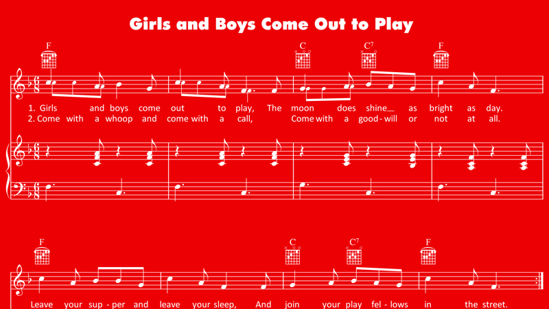 Image for Boys and Girls Come Out to Play – Sheet Music