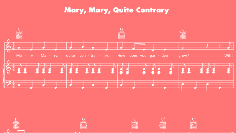 Image for Mary, Mary, Quite Contrary – Sheet Music
