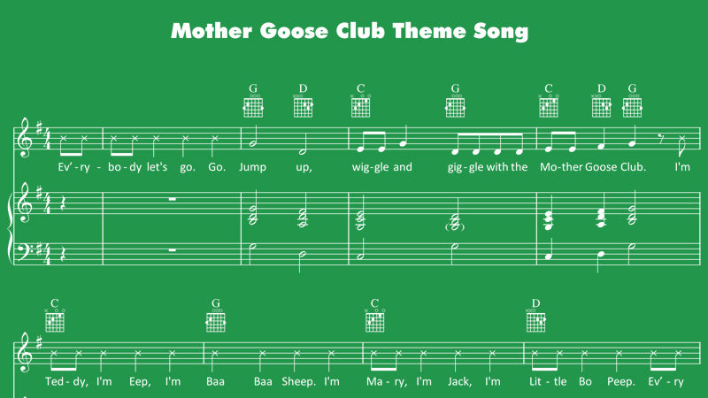 Image for Mother Goose Club Theme Song – Sheet Music