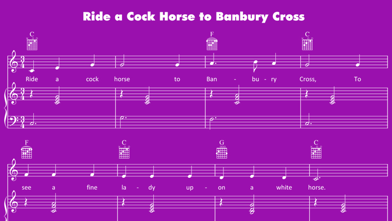 Image for Ride a Cock-Horse to Banbury Cross – Sheet Music