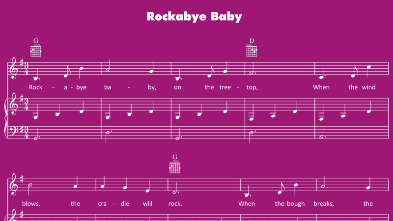 Image for Rockabye Baby – Sheet Music