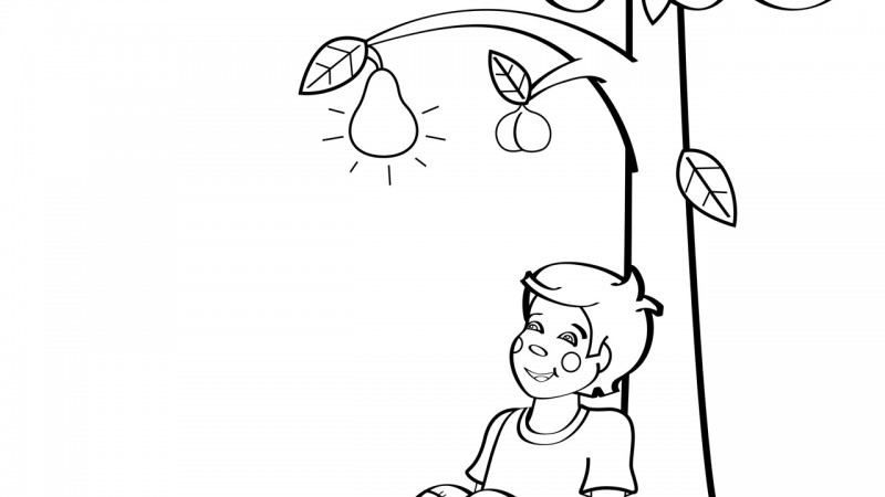 Image for I Had a Little Nut Tree – Coloring Page