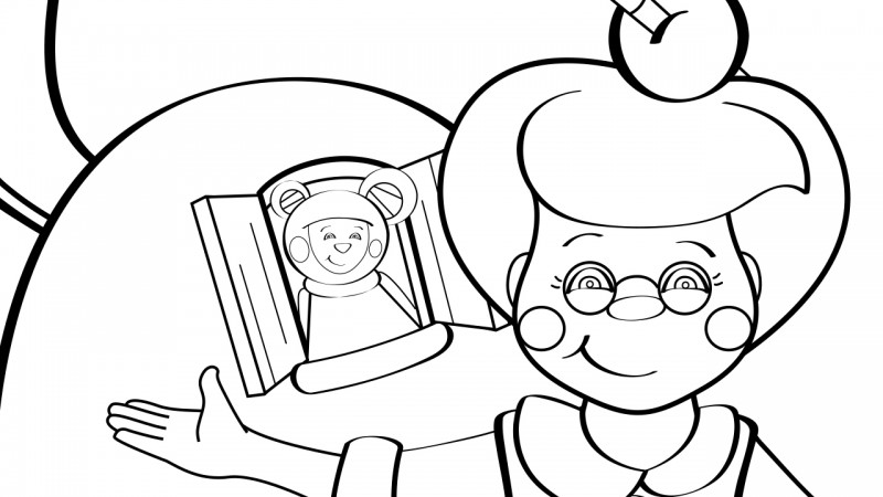 Image for Old Woman Who Live in a Shoe – Coloring Page