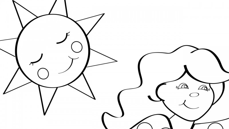 Image for Sally Go Round the Sun – Coloring Page