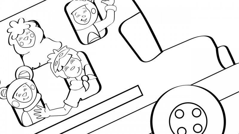 Image for The Wheels on the Bus – Coloring Page