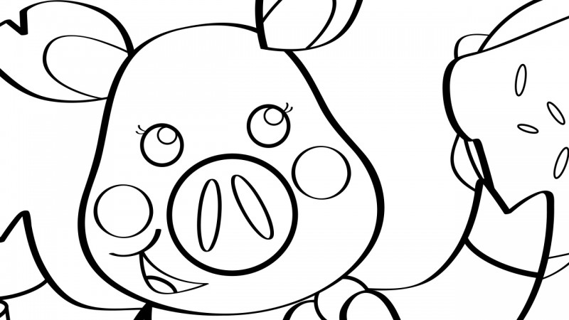 Image for This Little Piggy – Coloring Page